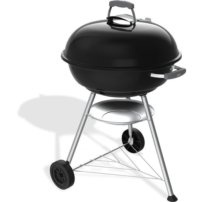 Barbacoa de carbón Weber Compact Kettle - Ø57 cm - Acero esmaltado - Ventilación - Para 9 comensales - Negra