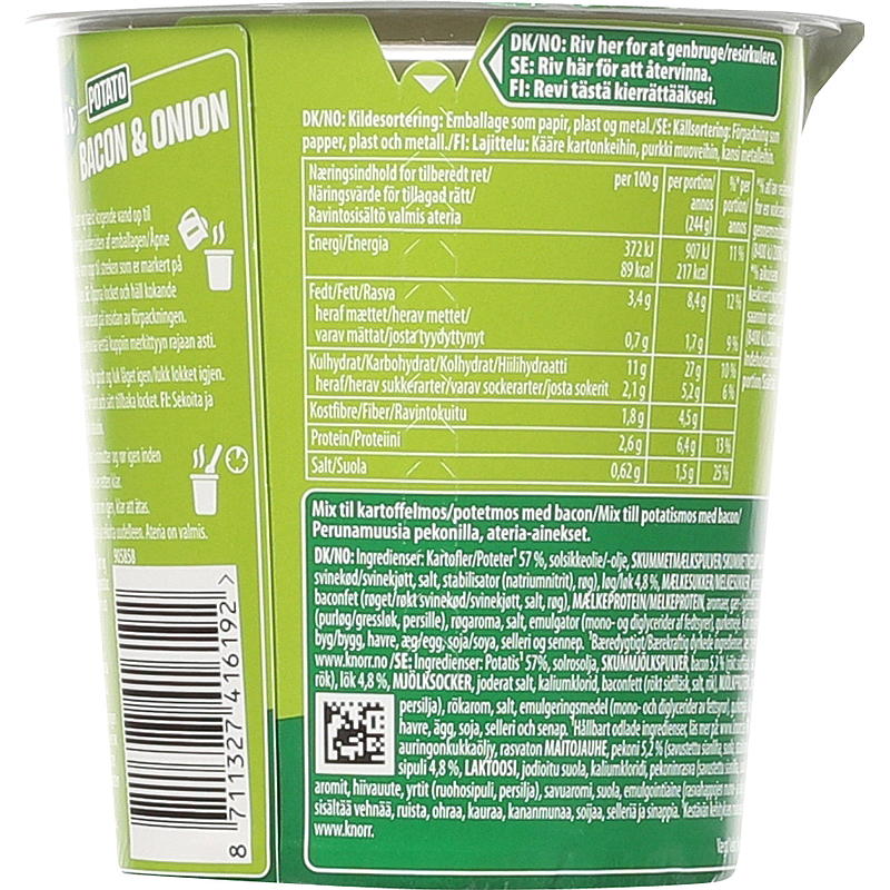 Knorr Potatissnackkopp 51 g bacon och lök Knorr