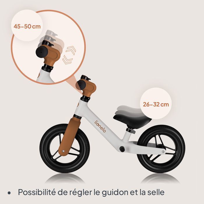 Draisienne - LIONELO - Toni - Ultra-légère - Réglable - Sécurité testée