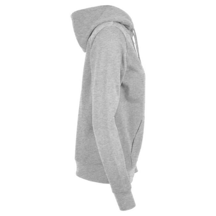 Felpa con cappuccio e zip da donna - COSTRUISCI IL TUO MARCHIO - Grigio melange - Maniche lunghe - Collo con cappuccio