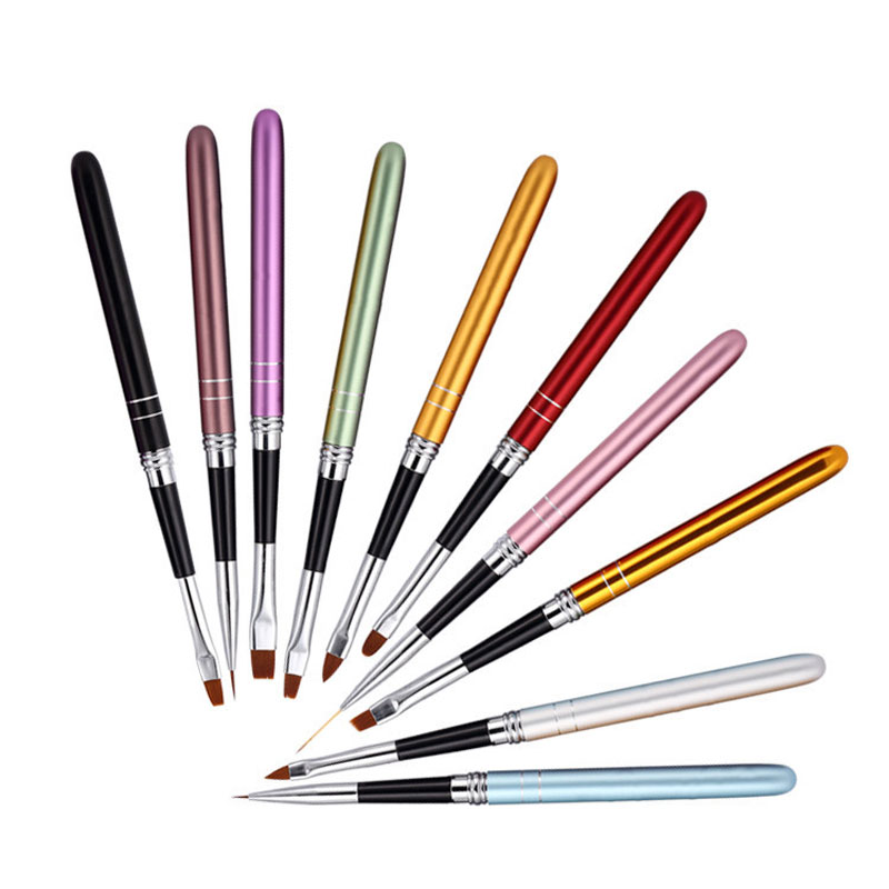 Ensemble de 10 outils pour les ongles : stylo à ongles, stylo de peinture colorée, stylo de photothérapie, stylo à dessin de fleurs, pinceaux de maquillage.