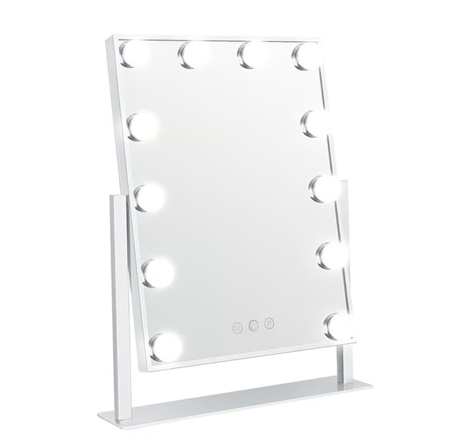 Espelho de Maquiagem UNIQ New York Mega com 12 Luzes LED – Branco