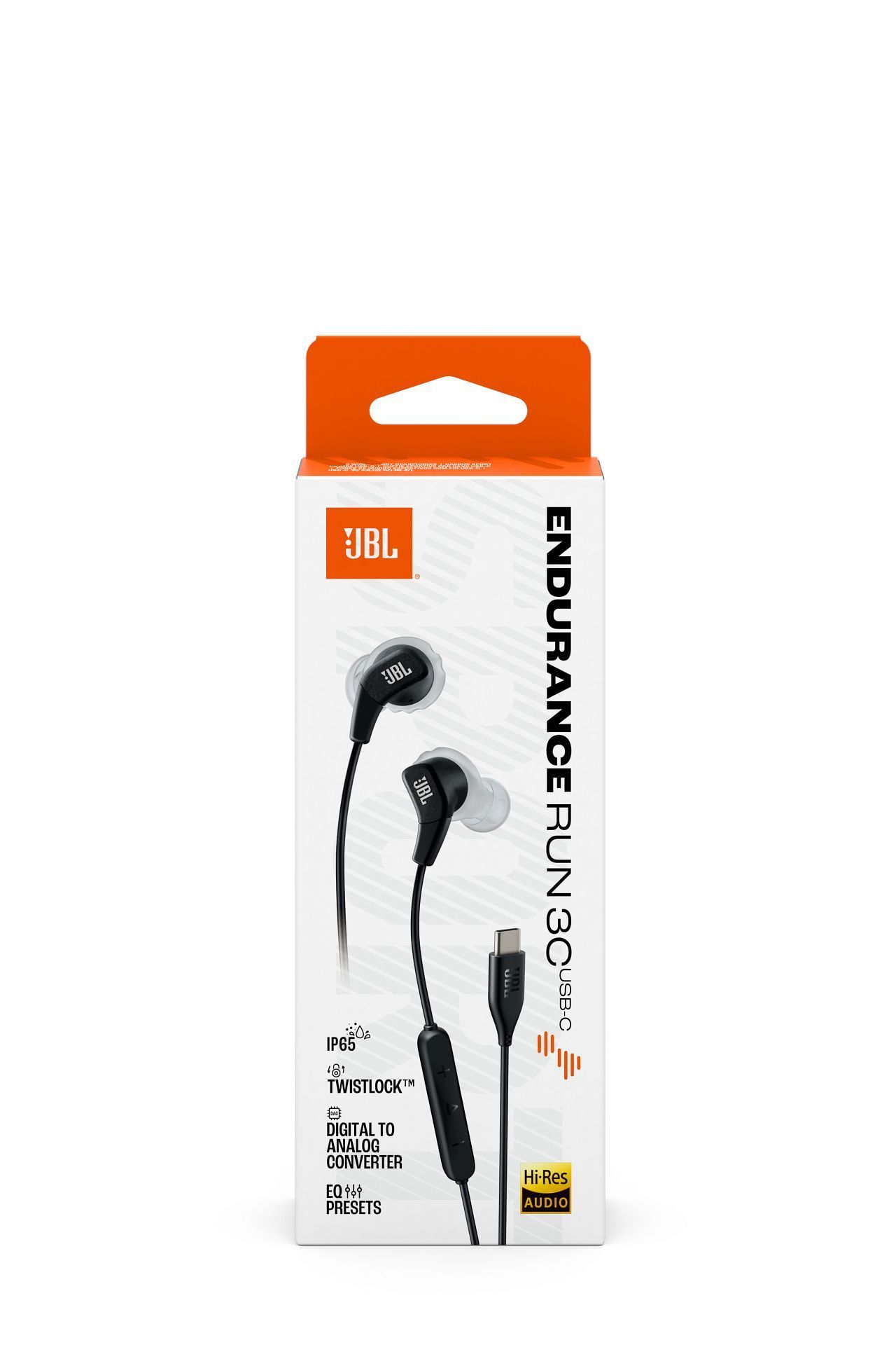 Auriculares deportivos con cable USB-C - JBL - Endurance Run 3C - Negro