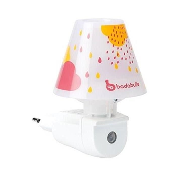 Lámpara de pared nocturna BADABULLE para bebés, automática, de bajo consumo, color rosa.