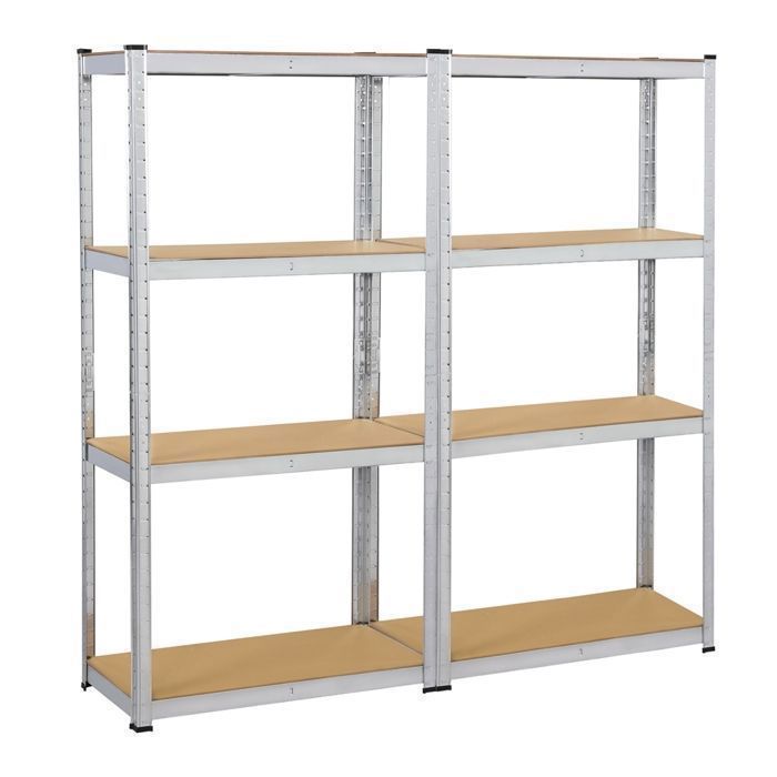 Juego de 2 estantes de almacenamiento Yaheetech, 80 × 40 × 160 cm, capacidad de carga de 130 kg por estante, garaje, taller, cocina, sala de estar.