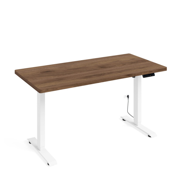 Biurko elektryczne BIMOTION 1S 140x70x3,2 cm Regulacja 73-120 biały/orzech