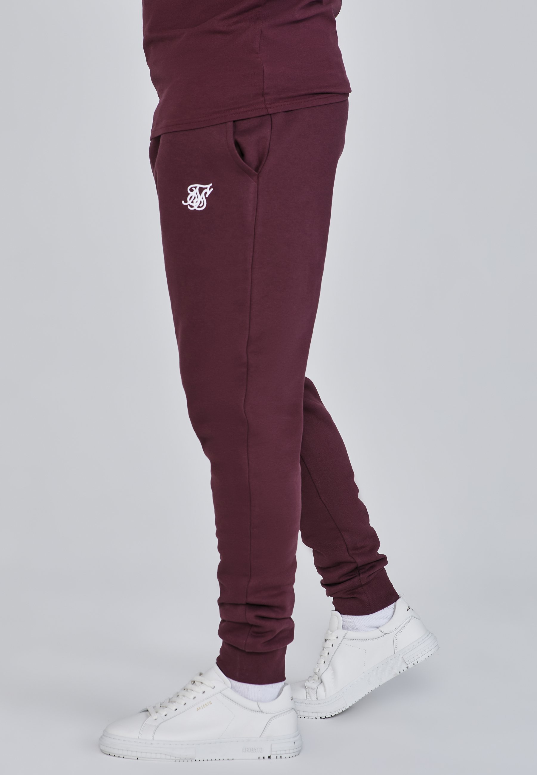Spodnie dresowe SIKSILK - bordowe