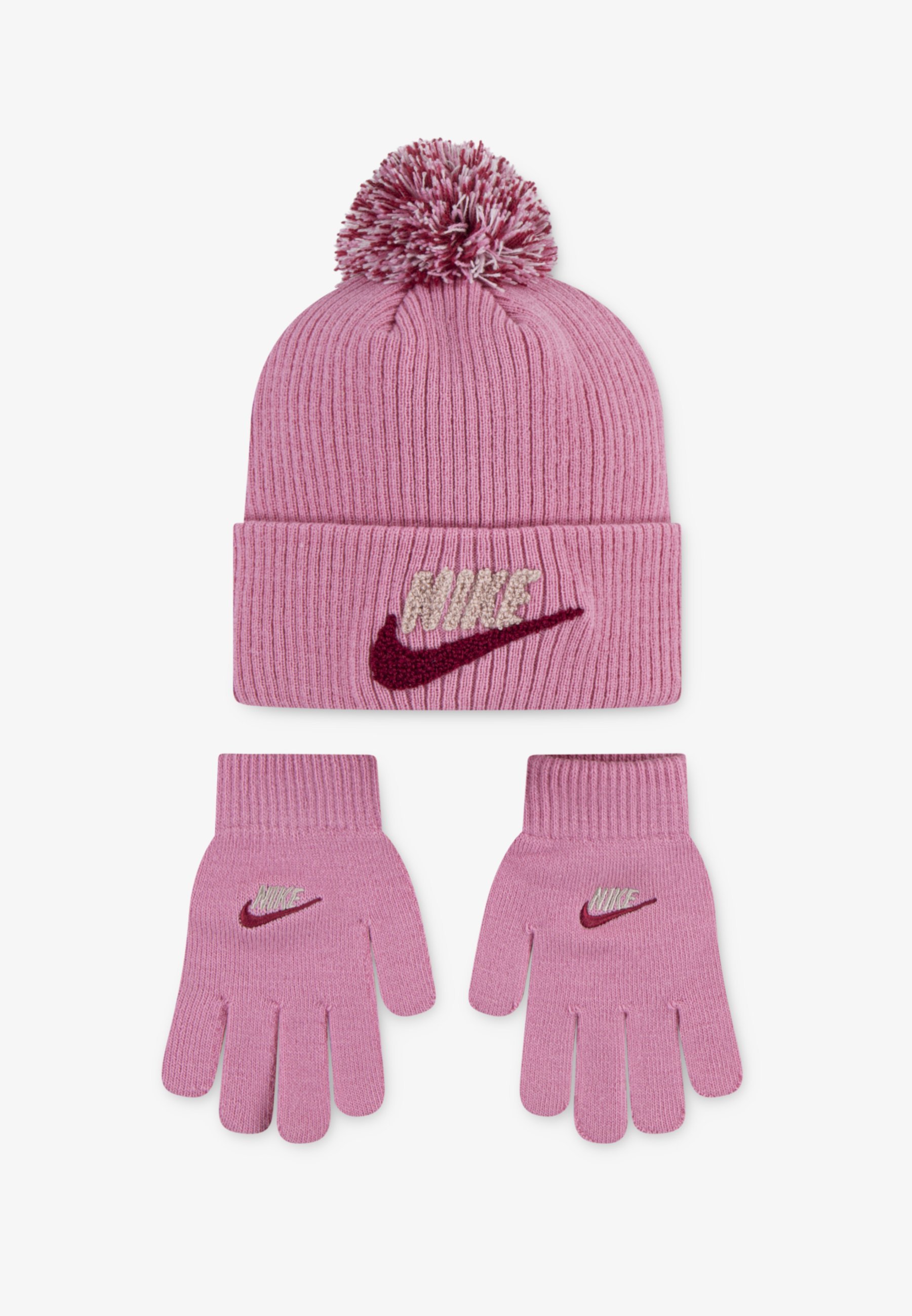 Nike Sportswear CLUB PEAK BEANIE UNISEX SET - Handschuhe - Magic Flamingo