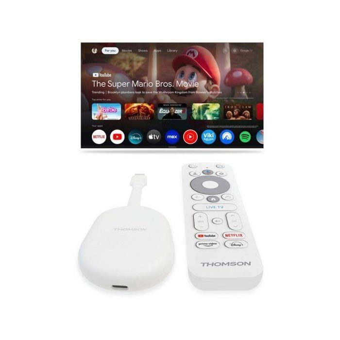 Thomson Go Cast 150 Google TV 4K UHD WiFi HDMI Bediening Voz