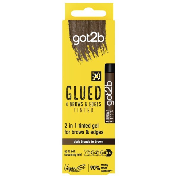 Got2b obarvan lepljen gel za obrvi in robove, od temno blond do rjave barve, 15 ml