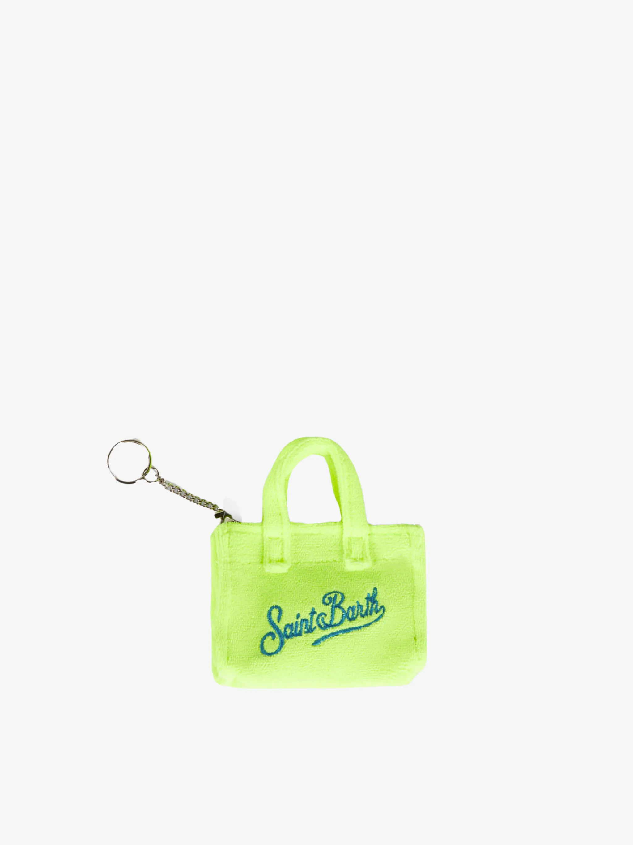 Fluorescerend gele spons sleutelhanger