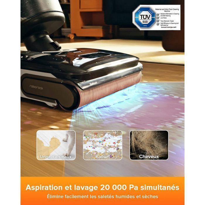Aspirador e esfregão sem fio Roborock F25 LT, sucção de 20.000 Pa, autolimpeza de 90°, secagem rápida, inclinação de 180°