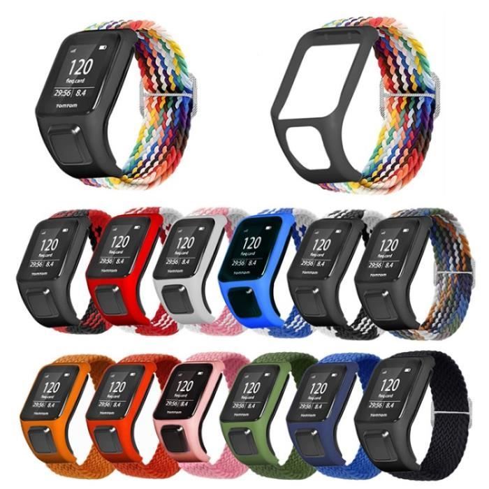 Strap for TomTom Runner 2, Runner 3, Spark, Adventurer Smart Watch Band, Woven Adjustable Watch Band, Dark Blue