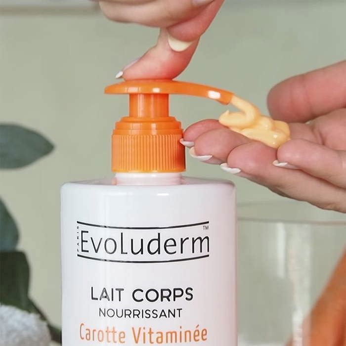 EVOLUDERM – Routine Visage & Corps Éclat 7 produits – 1x Lait + 2 Huiles + 1 Sérum Vitamine C + 1 Gommage & Masque carotte + 1 Lait