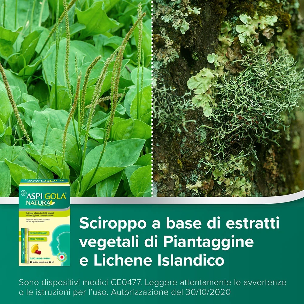 ASPIRINE Sirop Aspi Gola Natura à la cerise et au citron 16 comprimés pour le mal de gorge