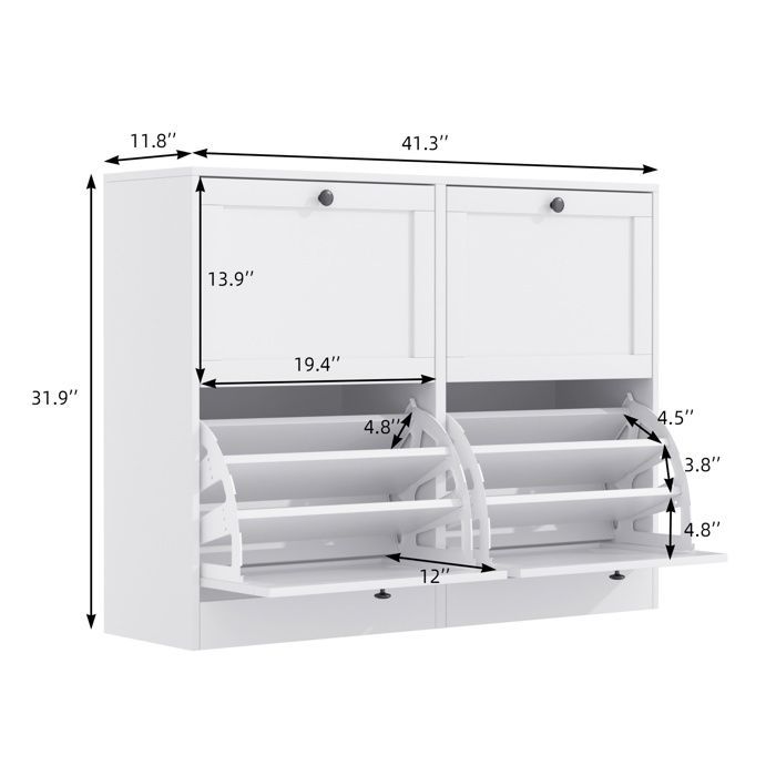 Zapatero VOWNER, unidad de almacenamiento, mueble de almacenamiento para pasillo, 105 x 30 x 80 cm