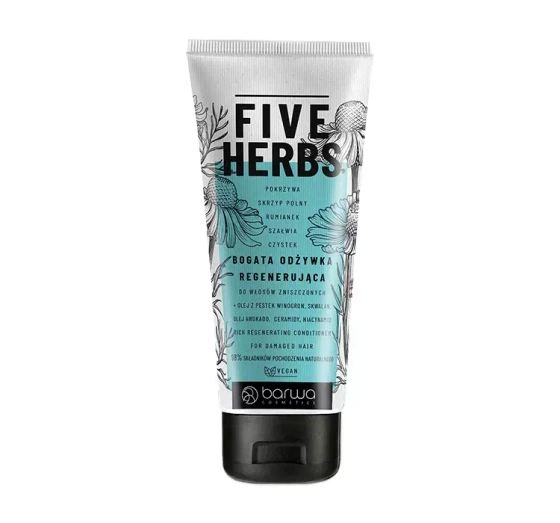 Barwa Five Herbs bogata odżywka regenerująca do włosów zniszczonych 180 ml