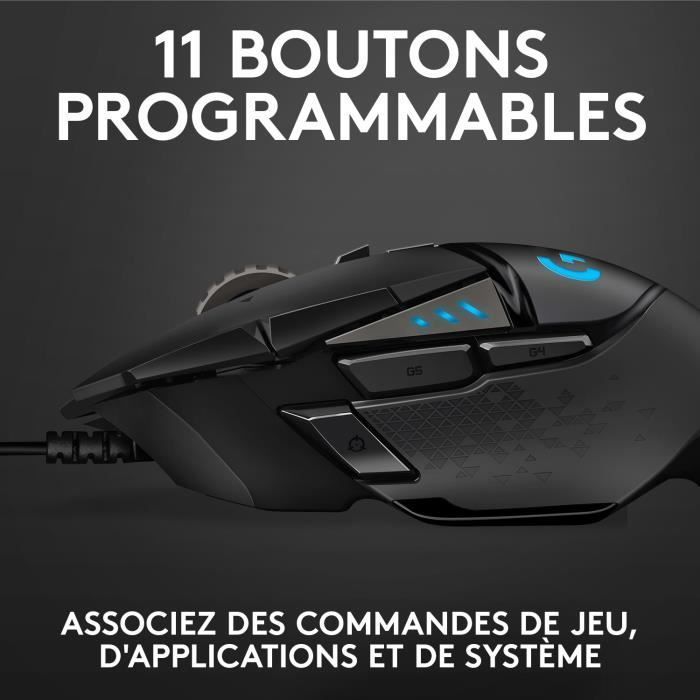 Gamingmuis - Bedraad - Logitech G - G502 Hero - Zwart