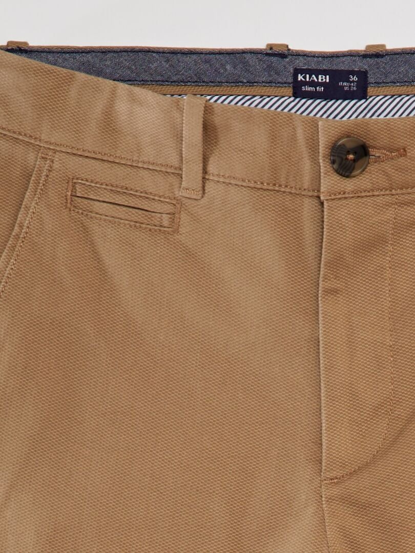 Calça chino de sarja - BEGE