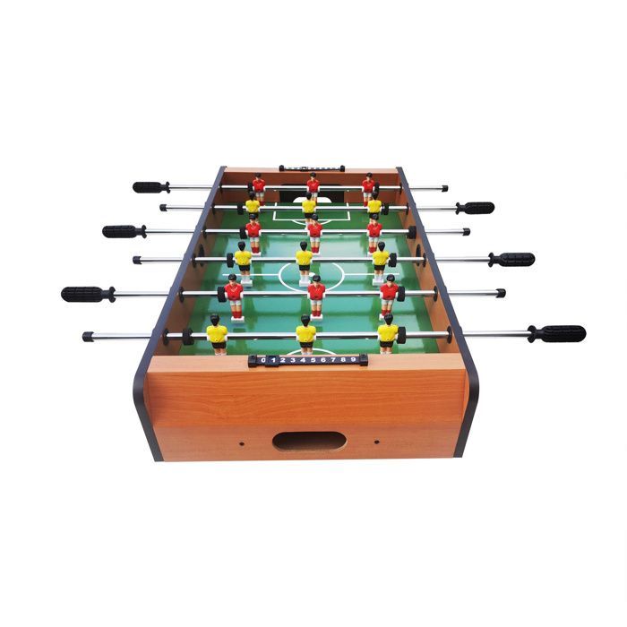 Baby-foot Mini METEOR - Compact et durable - Poignées ergonomiques - 80 x 48 cm - Jaune/Rouge