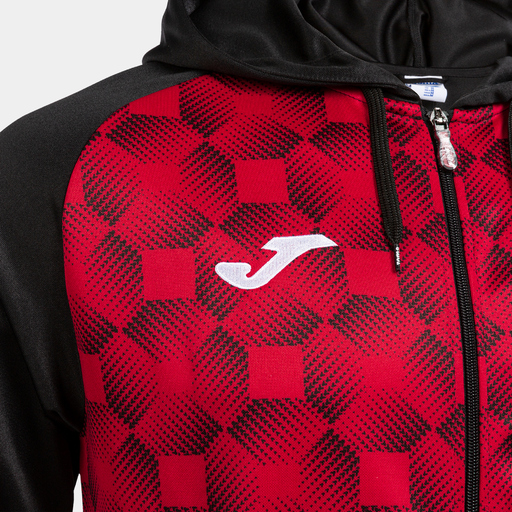  Chaqueta Con Capucha Joma Supernova Iii Negro Rojo