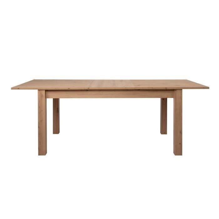 Table à manger extensible 6-10 personnes - Rectangulaire - MDF - Industriel - Bergen - L 160-200 x P 75 x H 90 cm