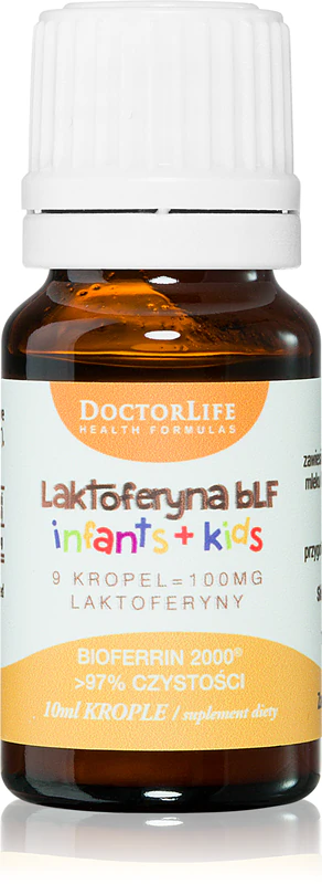 Doctor Life Lactoferrina bLF em gotas, suplemento alimentar para bebês e crianças, para fortalecer o sistema imunológico.