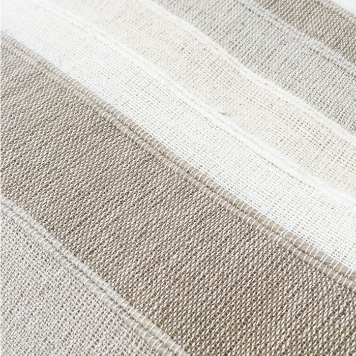Tendance Perso - Plaid jeté de canapé / jeté de lit tissé - AKOLA - 125x150 cm - Ecru - 100% coton - grand boutis en camaïeu
