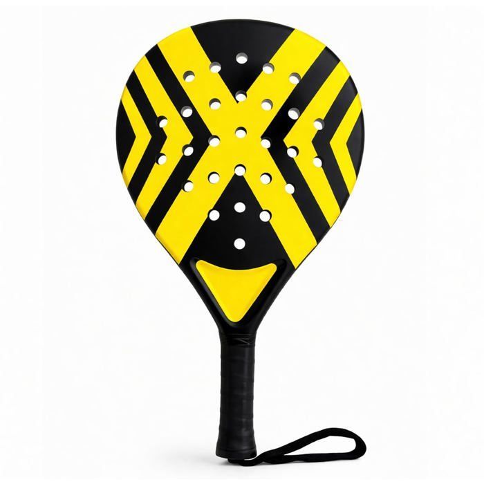 Set de raquettes de padel pour adultes raquette professionnelle – Raquettes de padel pour débutants et joueurs avancés (jaune)