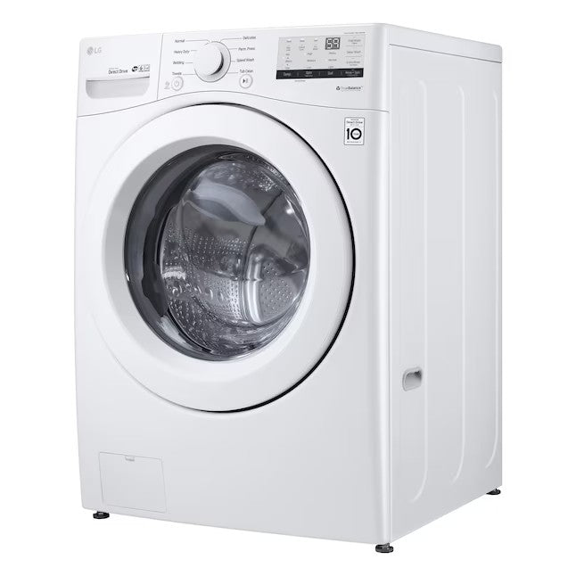 Lavadora de carregamento frontal empilhável de alta eficiência LG de 4,5 pés cúbicos (branca) ENERGY STAR