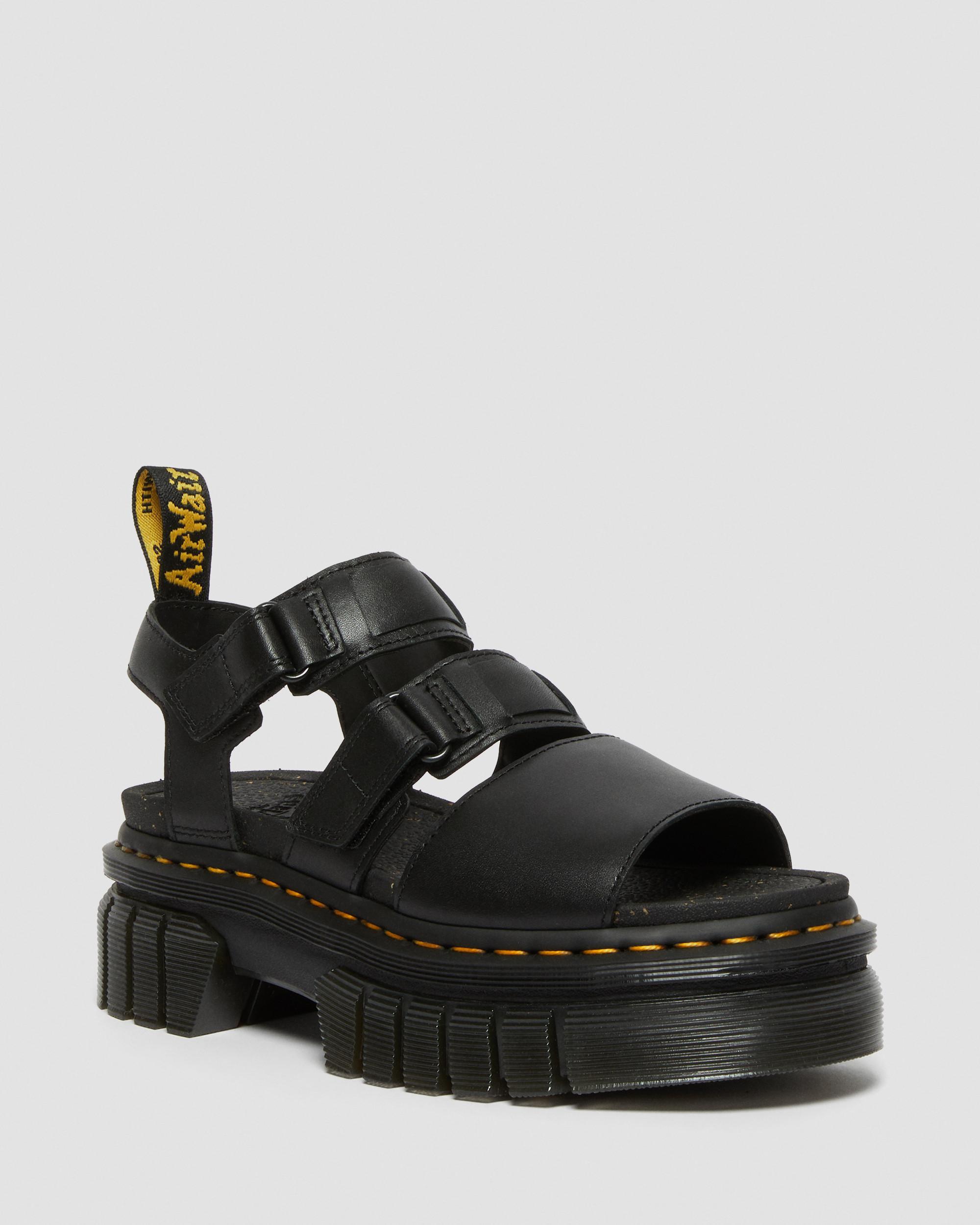 Ricki Nappa Lux Leder Plateausandalen mit 3 Riemen