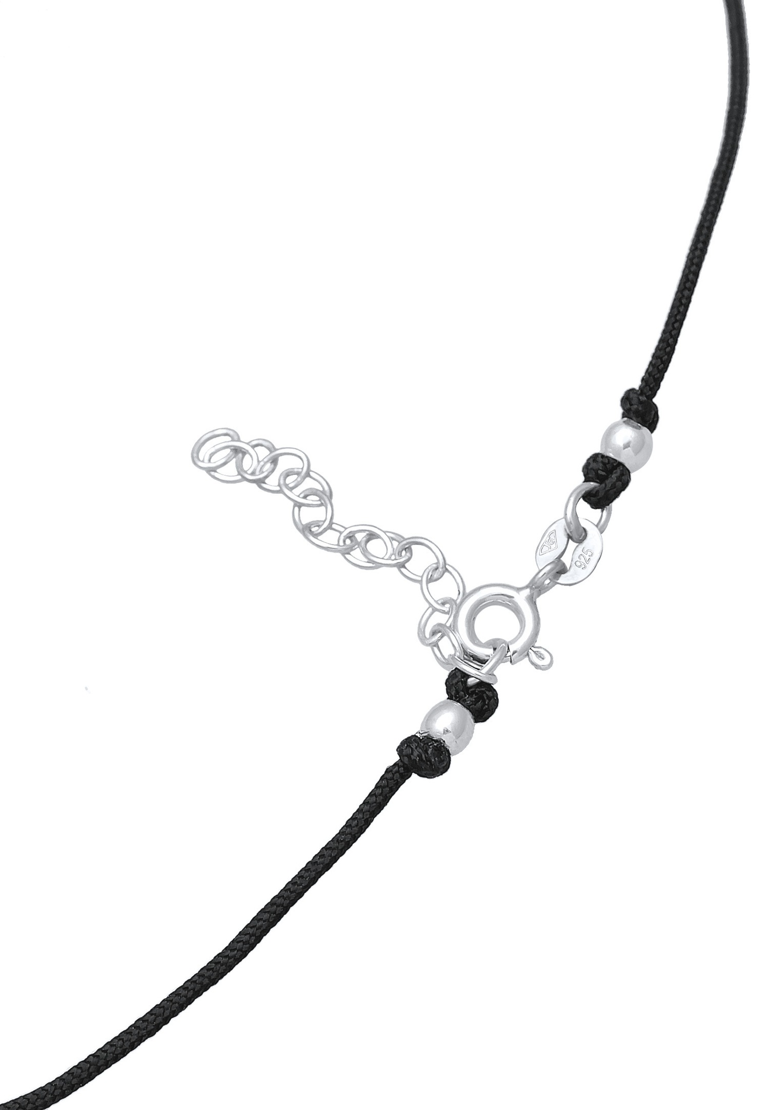 Elli Femmes Choker Pendentif étoile Astro avec émail et textile en argent sterling 925