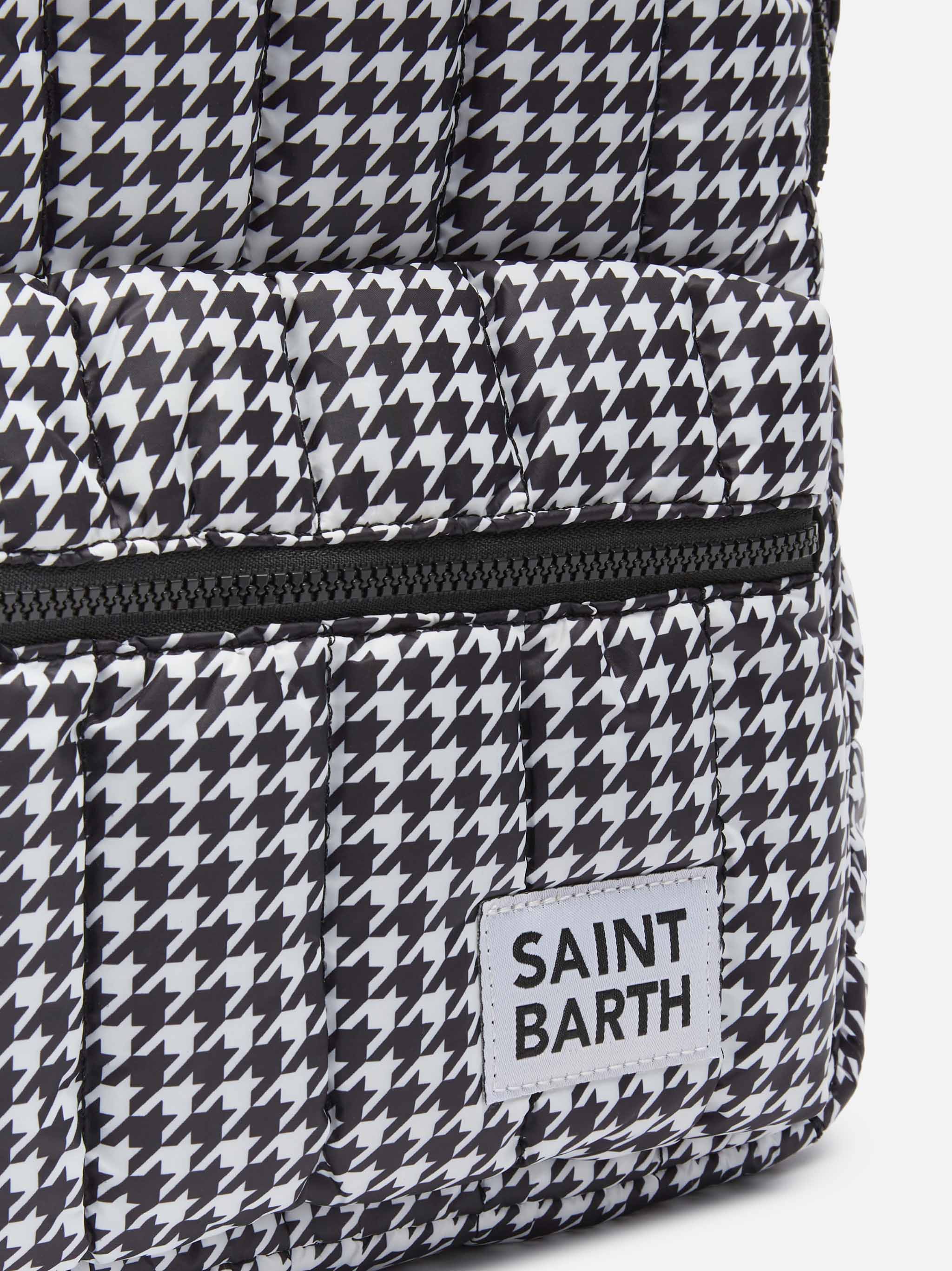 Sac à dos rembourré à motif pied-de-poule