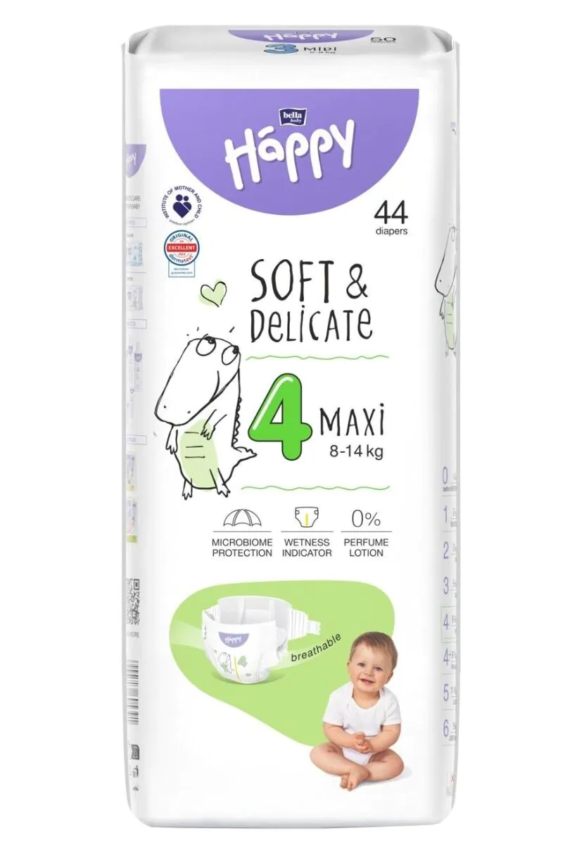 Bella Baby Happy Soft & Delicate Pieluszki Maxi 44 szt.