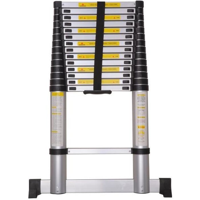 Telescopic ladder - VARAN - 4.40m - 15 rungs - Aluminium - Max load 150kg