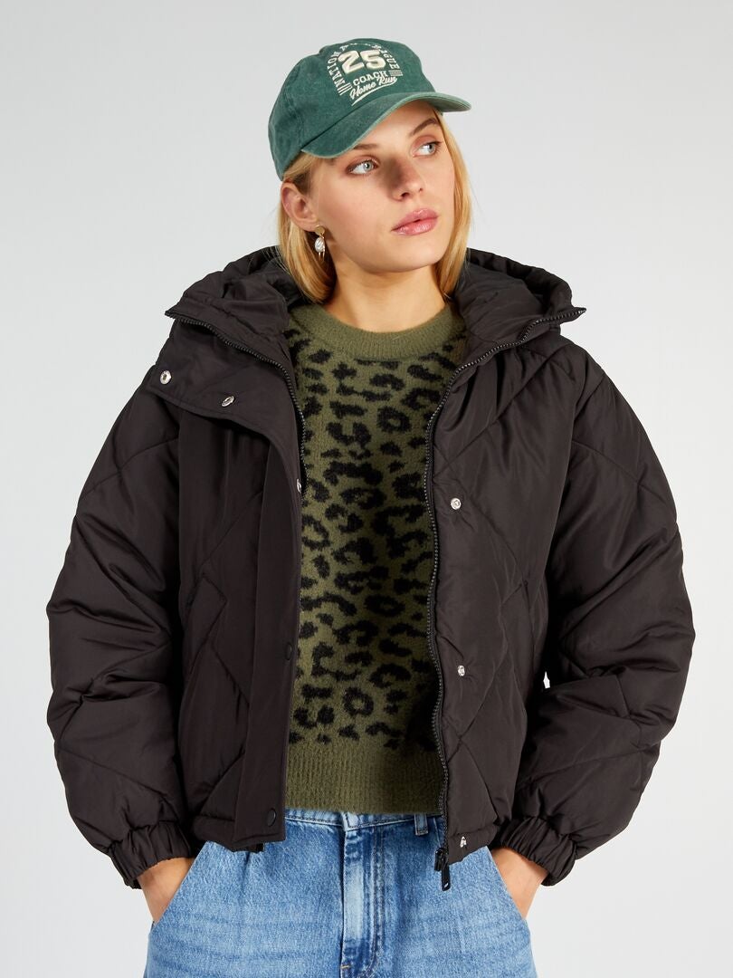 Chaqueta corta acolchada de plumón 'JDY' - Negra