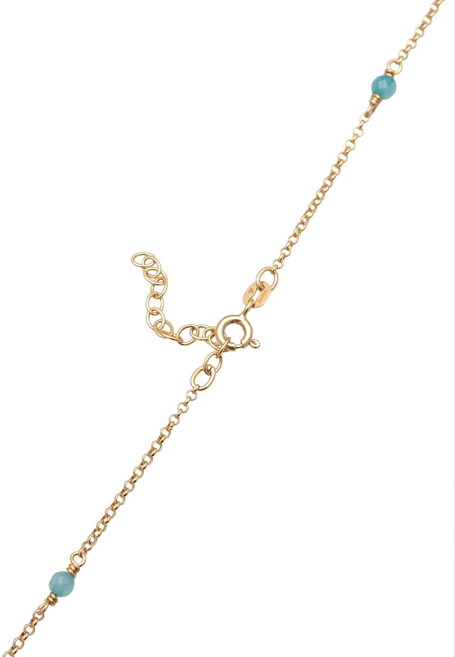 Elli Femmes Tendance filigrane avec des perles d'agate multicolores en argent sterling 925 plaqué or