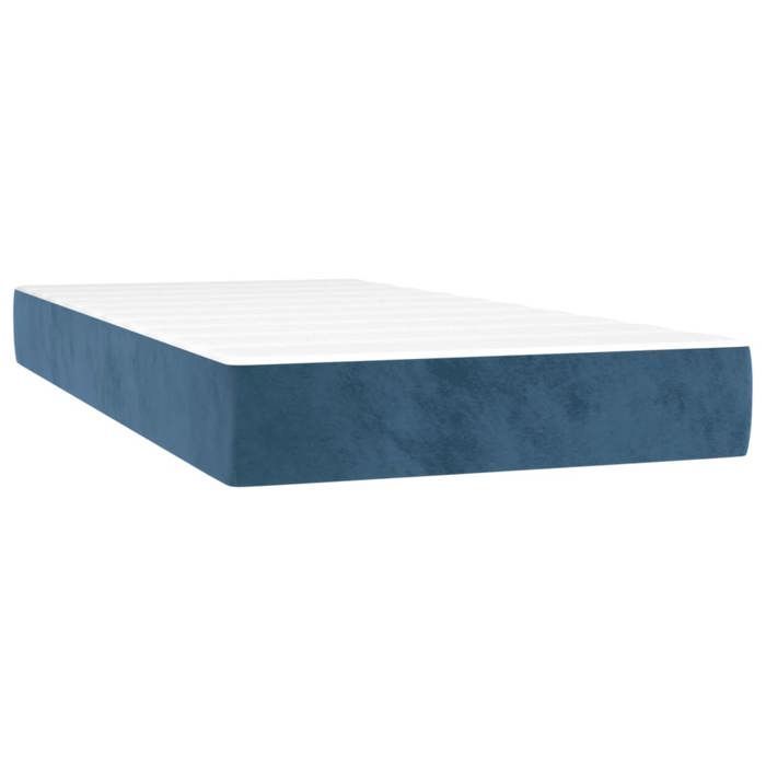 Struttura letto con materasso - Maison Exclusive - Velluto blu scuro - 80x200 cm - Massimo relax