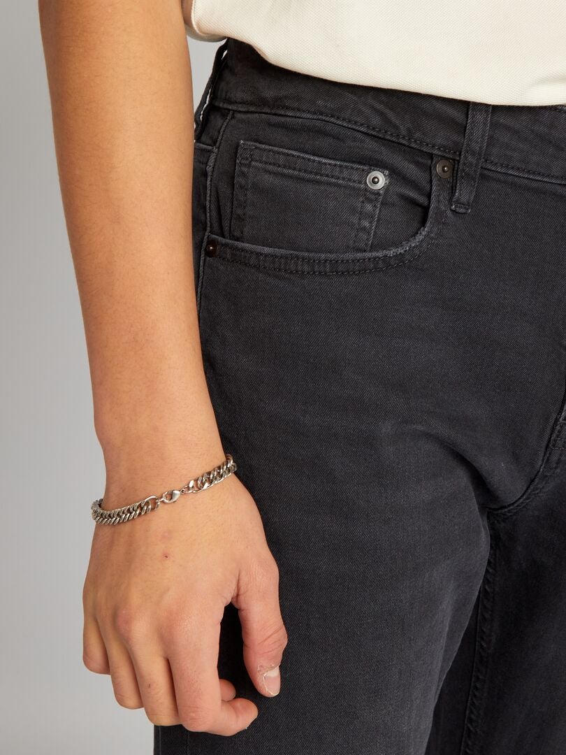 Slim fit denimbukser med 5 lommer – SVART