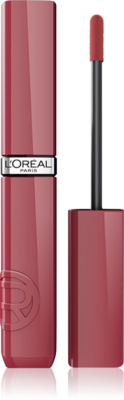 Batom líquido de longa duração L'Oréal Paris Infaillible Laque Resistance que hidrata e proporciona brilho.