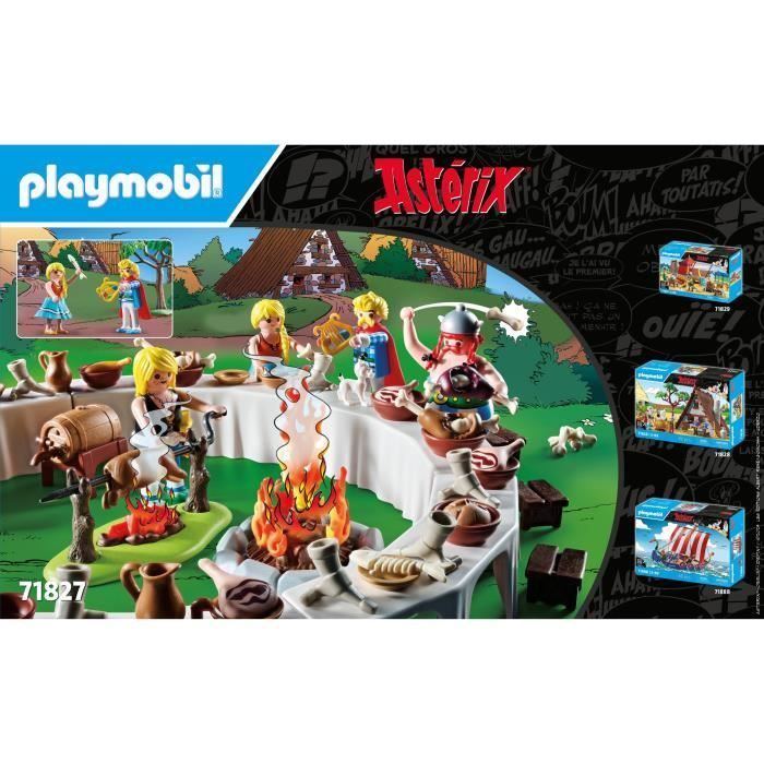 PLAYMOBIL 71827 Le banquet du village et personnage, Astérix, Personnages de la BD Astérix, 159 pièces, Dès 5 ans