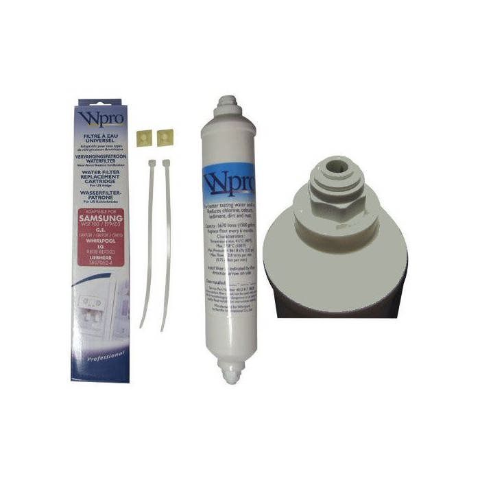 2er-Pack WPRO USC100 Universalfilter für US-Kühlschränke – WPRO – USC100/1 – Antikalk-Wasserfilter – Weiß