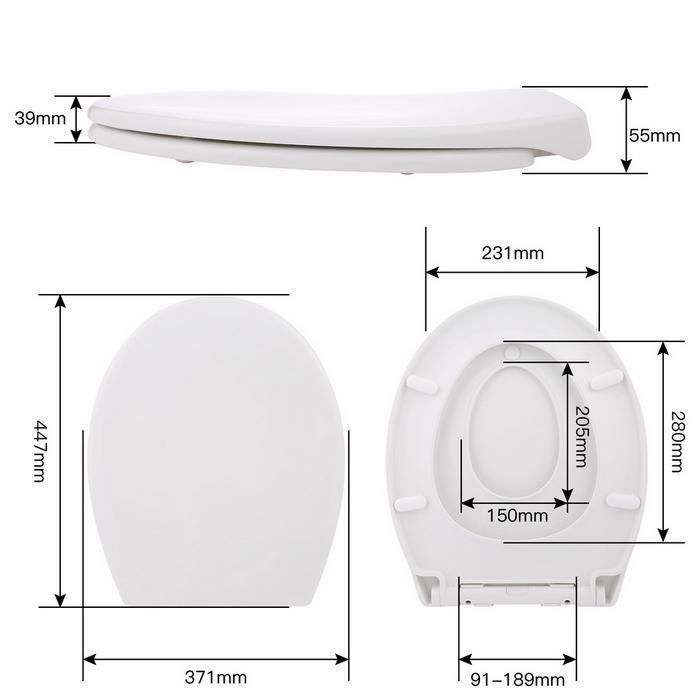 Familietoiletbril - HIMIMI - 44,7x37x5,5 cm Soft-close toiletbril met automatische neerlaatfunctie voor volwassenen en kinderen