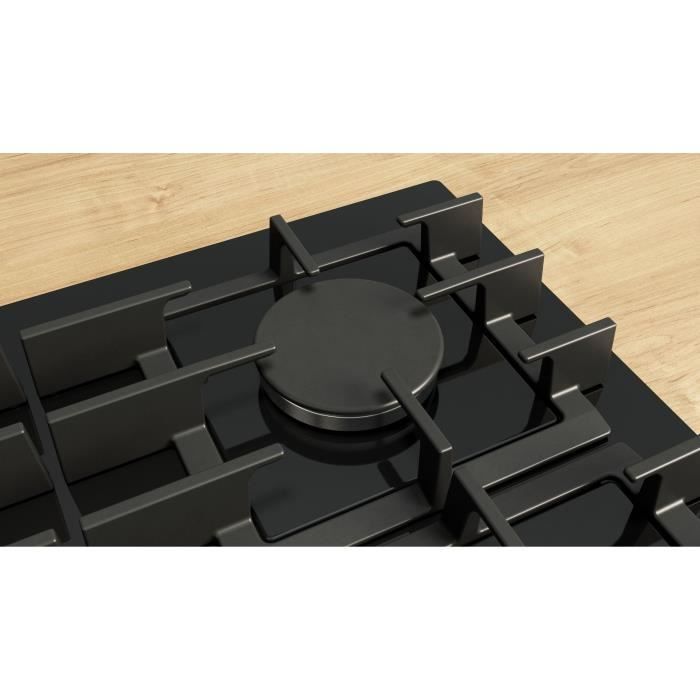 Placa de gas BOSCH Serie 6 - 4 quemadores - 52 x 59 x 4,5 cm - PPP6A6I40 - Negra