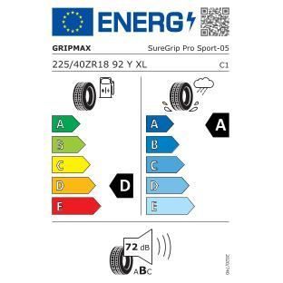 Pneu AUTO GRIPMAX SUREGRIP PRO SPORT 225 40 ZR18 92Y XL TOURISME ETE