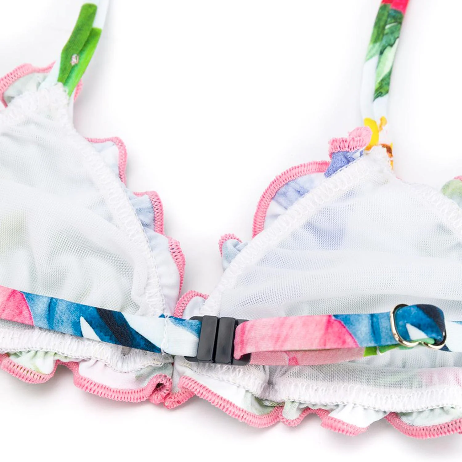 Triangelbikini voor meisjes met tropische print