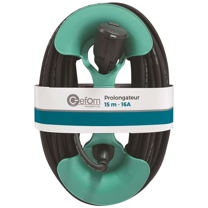 Prolunga da 15 metri - 16A - Sezione 3G1.5mm² - Prolunga elettrica - Con staffa a muro - IP44