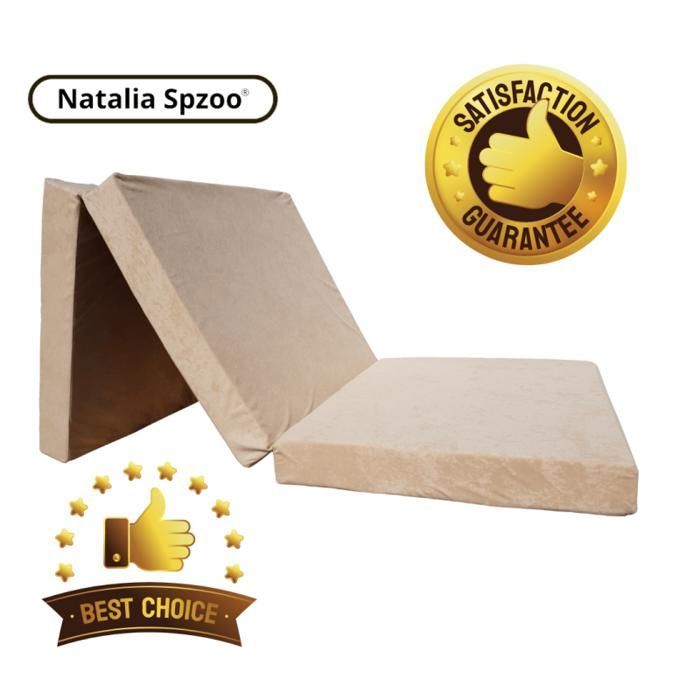 Matelas 195x65x8 cm lit futon pliable pliant - NATALIA SPZOO - Mousse polyuréthane - 1 personne