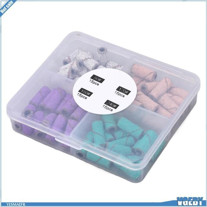Ashata 60 tiras de lijado para taladro de uñas para decoración de uñas, tapas de lijado, eliminación de piel muerta, tiras de belleza para manicura, reposamanos