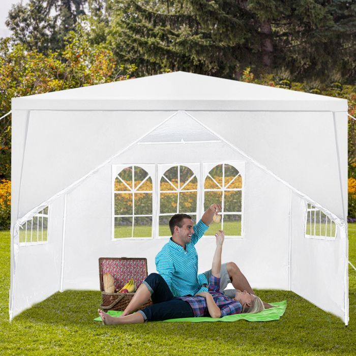 Cenador de jardín - XMTECH - 3x3m - Impermeable - Práctico - Autoportante